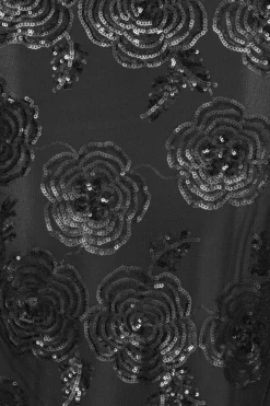 Sequins|Maxi Dress-ROTATE Birger Christensen Sequins Ls Maxi Dress Black Black color