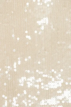 Sequins|Mini Dresses-ROTATE Birger Christensen Sequins Ls Mini Dress Creme Nougat color