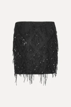 Skirts-ROTATE Birger Christensen Sequins Mini Skirt Black Black color