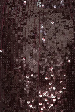 Skirts-ROTATE Birger Christensen Sequins Pencil Skirt Burgundy Zinfandelcolor