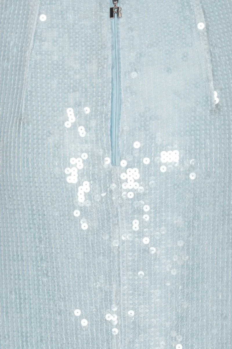 Skirts-ROTATE Birger Christensen Sequins Pencil Skirt Light Blue Plein Air color