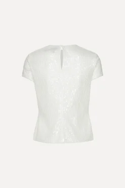 Tops-ROTATE Birger Christensen Sequins T-shirt Bright White Bright White color