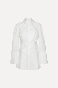 Tops|Dresses-ROTATE Birger Christensen Shirt Dress W/ Twist Bright White Bright White color
