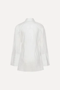 Tops|Dresses-ROTATE Birger Christensen Shirt Dress W/ Twist Bright White Bright White color