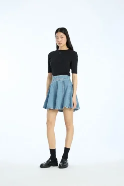 Tops-ROTATE Birger Christensen Short Sleeve T-shirt Black Black color