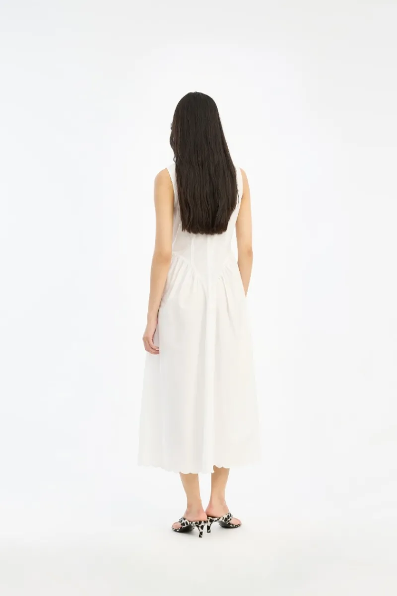Midi Dresses|Dresses-ROTATE Birger Christensen Sleeveless Midi Dress Bright White Bright White color