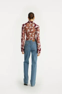 Pants-ROTATE Birger Christensen Straight Leg Jeans Blue Denim Vintage Blue, Denim color