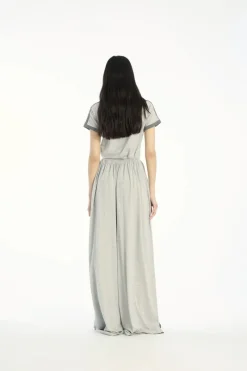 Tops-ROTATE Birger Christensen Stretchy Fitted T-shirt Light Grey Light Grey Melange color