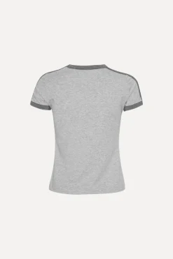 Tops-ROTATE Birger Christensen Stretchy Fitted T-shirt Light Grey Light Grey Melange color
