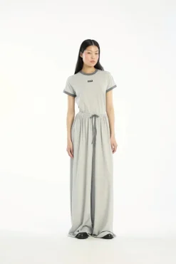 Pants-ROTATE Birger Christensen Stretchy Long Pants Light Grey Light Grey Melange color