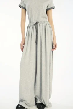 Pants-ROTATE Birger Christensen Stretchy Long Pants Light Grey Light Grey Melange color