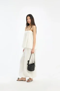 Pants-ROTATE Birger Christensen Striped Balloon Pants Bright White Bright White color