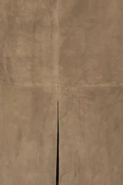 Skirts-ROTATE Birger Christensen Suede Midi Pencil Skirt Brown Morel color