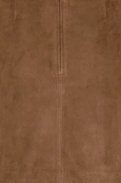 Skirts-ROTATE Birger Christensen Suede Mini Skirt Brown Bison color