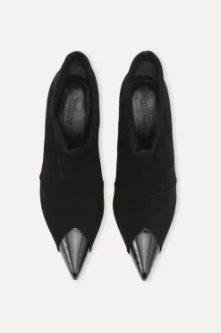 Shoes-ROTATE Birger Christensen Suede Pointed Toe Boot Black Black color