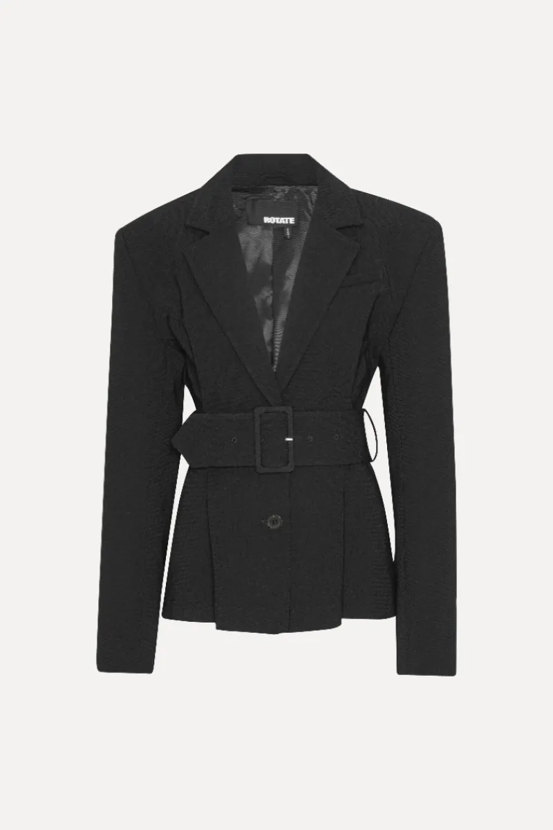 Outerwear-ROTATE Birger Christensen Suiting Belted Blazer Black Black color