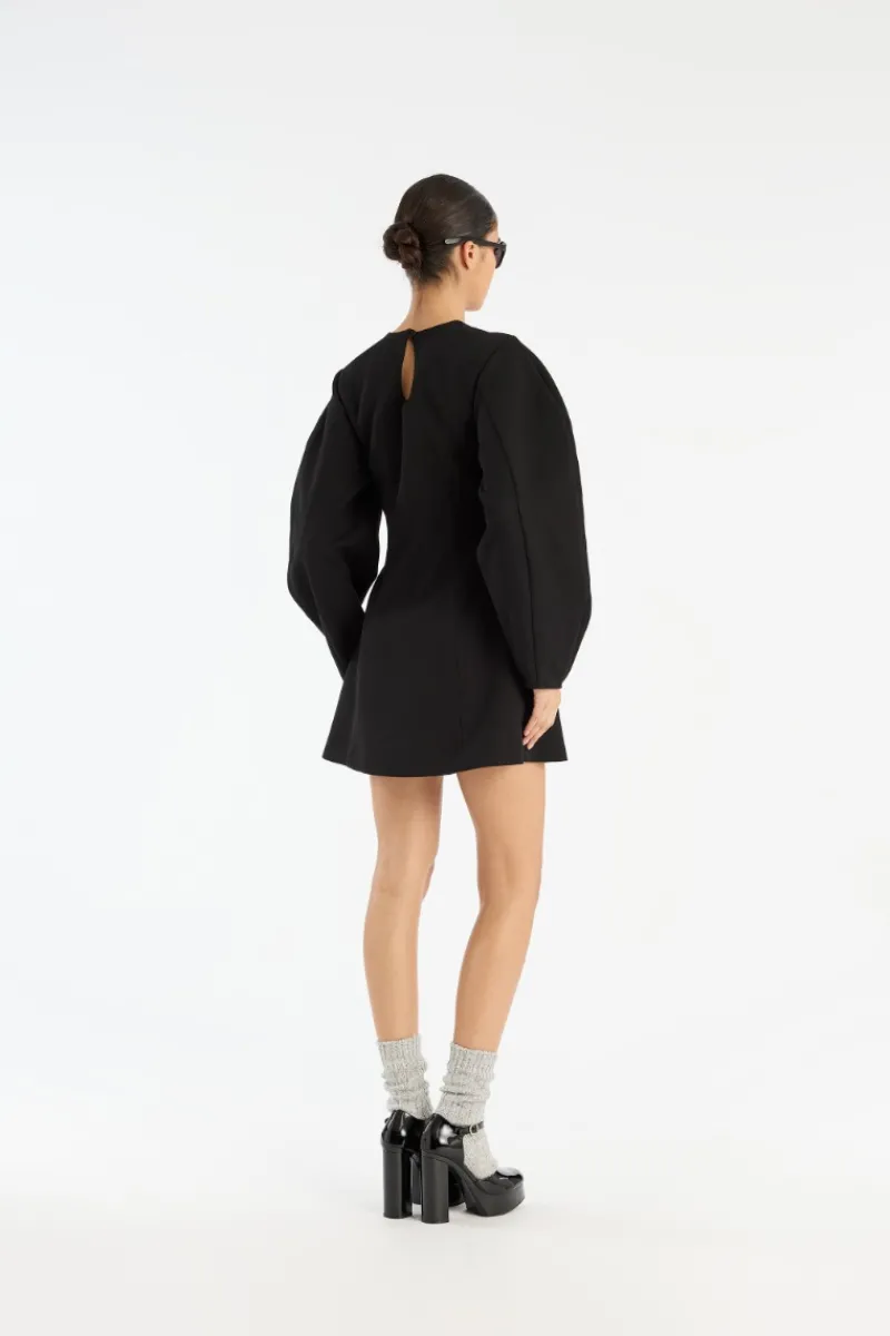 Mini Dresses|Dresses-ROTATE Birger Christensen Suiting Flared Mini Dress Black Black color