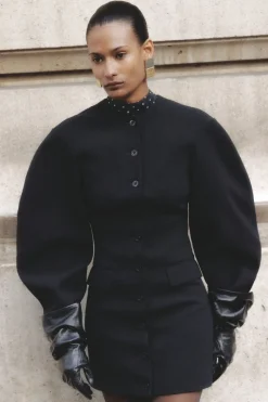 Mini Dresses|Dresses-ROTATE Birger Christensen Tailored Mini Dress Black Black color