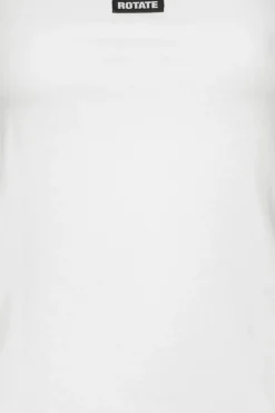 Tops-ROTATE Birger Christensen Tank Top With Ruffle Hem Bright White Bright White color