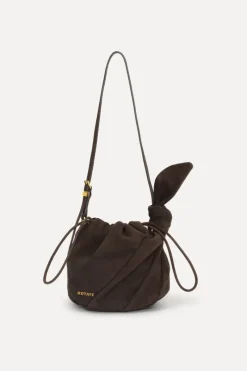 Bags-ROTATE Birger Christensen The Bon Bon Bag Brown Suede Chocolate Torte color