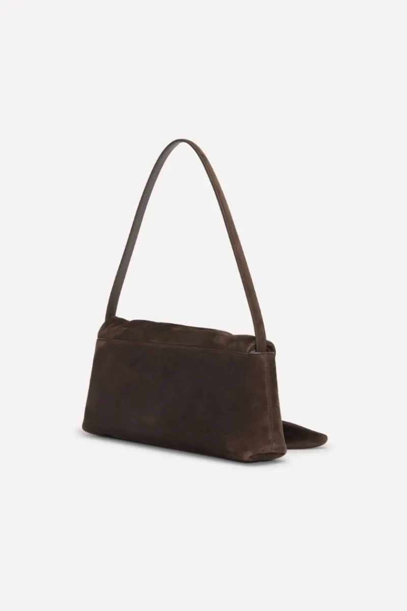 Bags-ROTATE Birger Christensen The Drape Bag Brown Suede Chocolate Torte color