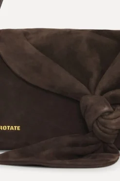 Bags-ROTATE Birger Christensen The Drape Bag Brown Suede Chocolate Torte color