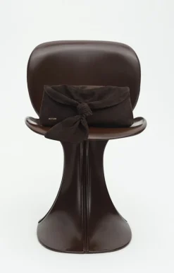 Bags-ROTATE Birger Christensen The Drape Bag Brown Suede Chocolate Torte color