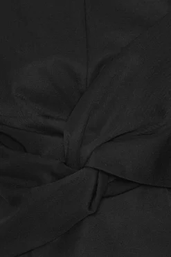 Tops-ROTATE Birger Christensen Top W/ Draped Bow Black Black color