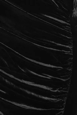 Midi Dresses|Dresses-ROTATE Birger Christensen Velvet Ruched Midi Dress Black Black color