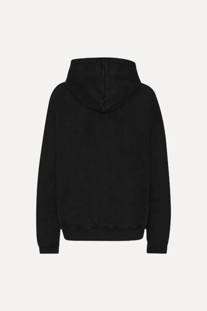 Tops-ROTATE Birger Christensen Washed Heavy Sweat Hoodie Black Black color